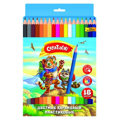 Карандаши цветные ЦКП18КР шестигранные 18цв Creativiki 172921 - Челябинск 