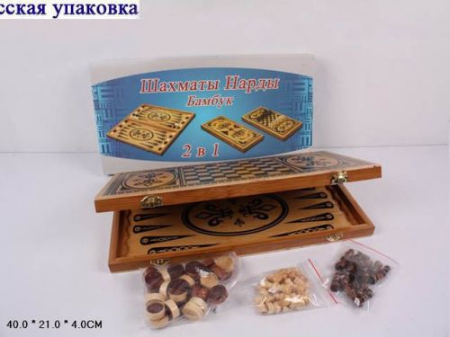 Игра 2в1 деревянная В15262 в коробке - Москва 