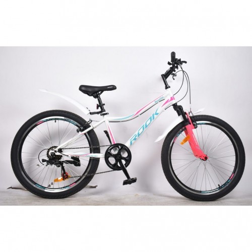 Велосипед 24 бело/розовый MS241W 7 скоростей Rock Сталь V-Brake - Набережные Челны 