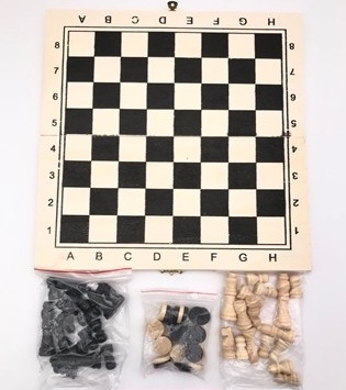 Набор шахматы и шашки 012K в коробке - Елабуга 