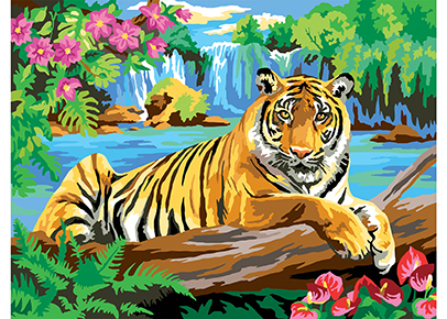 Холст Х-0405 с красками Тигр по номерам 30*40см Рыжий кот - Бугульма 