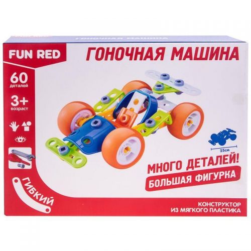 Конструктор гибкий "Гоночная машина Fun Red" 60 деталей - Альметьевск 