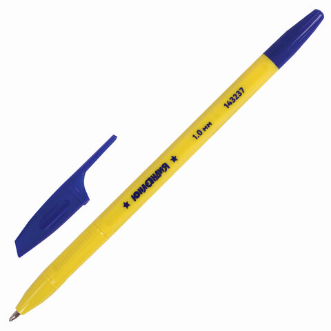 Ручка синяя 143237 Classik корпус желтый 1мм линия письма 0,5мм Юнландия - Тамбов 