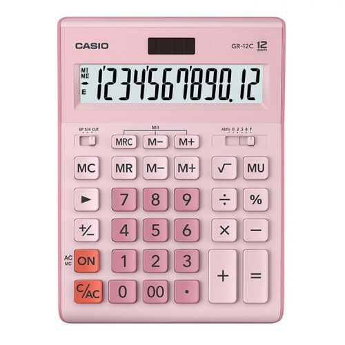 Калькулятор CASIO GR-12C-PK 12 разр. розовый бухгалтерский - Пенза 
