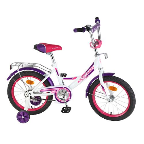 Велосипед 16 детский ST16001-A белый с фиолетовым А-тип ТМ «MUSTANG - Киров 