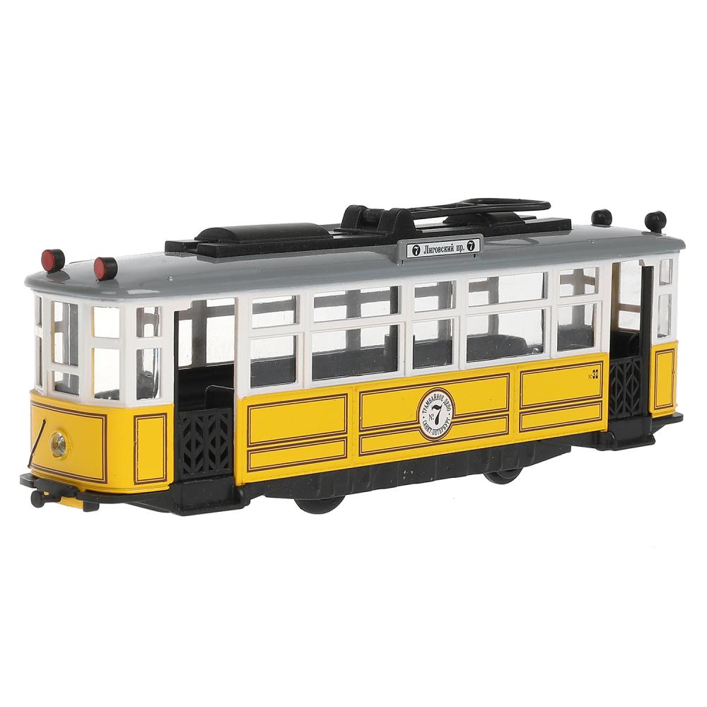 Машина TRAMMC1-17SL-YE Трамвай Ретро металл свет звук желтый ТМ Технопарк - Чебоксары 