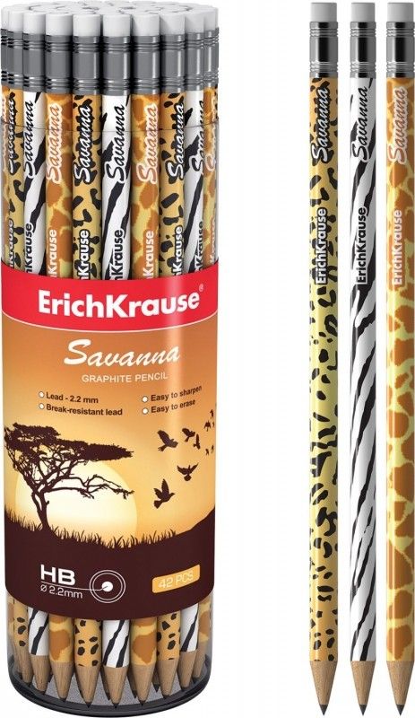 Карандаш черно-графитный 32863 "Savanna" HB с ластиком Erich Krause - Йошкар-Ола 