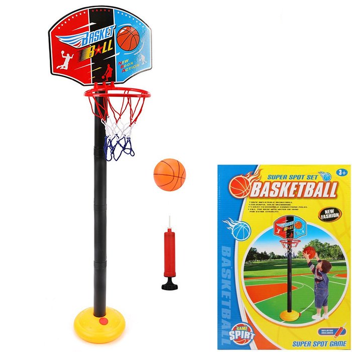 Напольный баскетбол Р9666 стойка высота 118см, щит, мяч, насос - Магнитогорск 