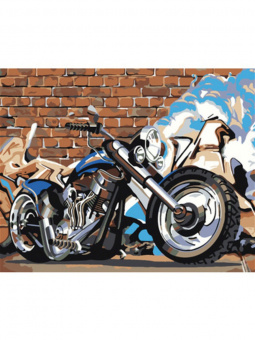 Картина Синий мотоцикл рисование по номерам 50*40см КН5040244 - Ижевск 