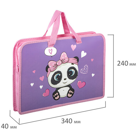Папка на молнии 271456 Sweet Panda с ручками F4 1 отделение 45мм Юнландия - Тамбов 