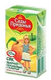 Сок яблоко/персик с мяк 125мл 5+ 3012525 Сады Придонья - Томск 