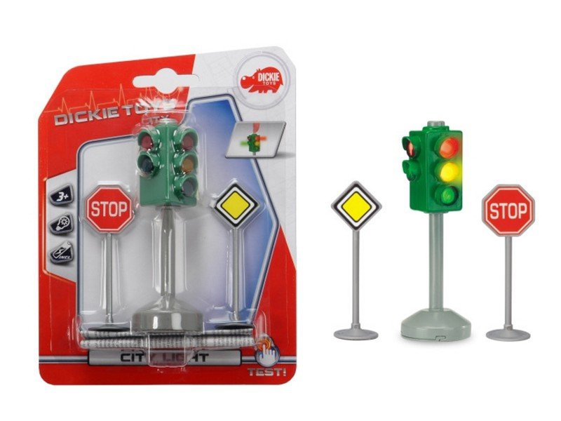 Светофор со знаками дорожного движения 12см со светом Dickie Toys - Тамбов 