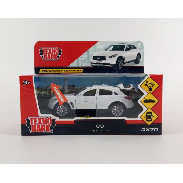 А/м QX70-WT-SL металл свет-звук INFINITI QX70 белый 12см Технопарк 278686 - Бугульма 