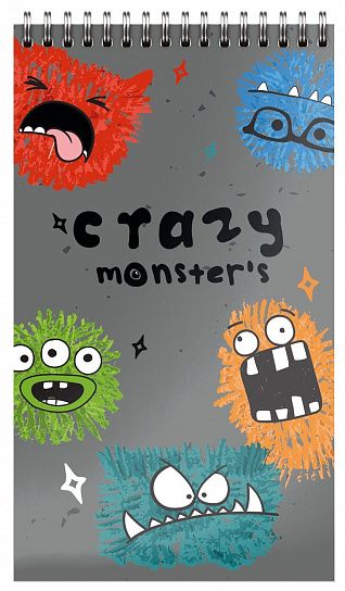 Блокнот А7 40л Crazy Monsters БЛ7-КМ клетка - Санкт-Петербург 