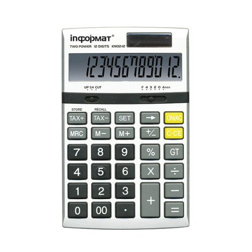 Калькулятор KN02-12 12 разрядный  серый бухгалтерский inФормат - Орск 