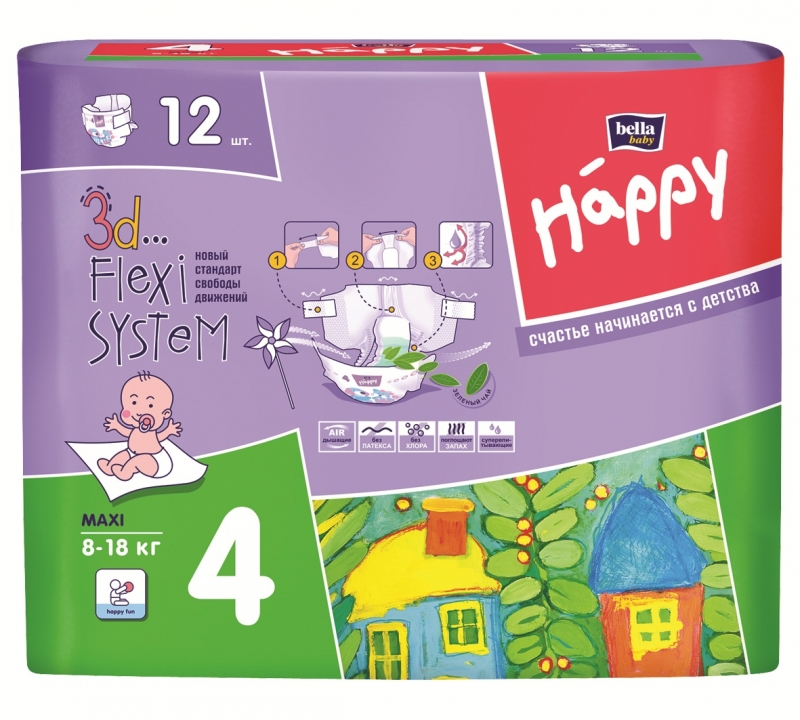 Подгузники для детей Bella Baby Happy Maxi a12 BB-054-LU12-015 - Самара 