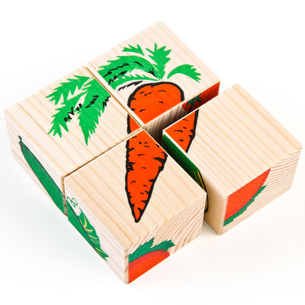 Кубики деревянные 3333-6 Овощи 4шт - Самара 