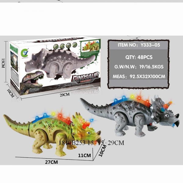 Динозавр 1810B253 на батарейках ходит цвет в ассортименте в коробке 287009