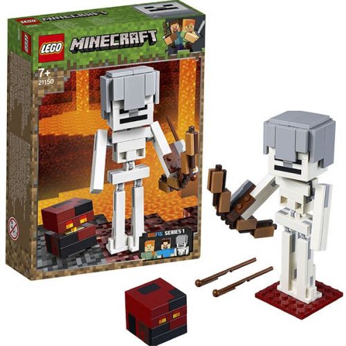 Lego 21150 Лего MINECRAFT Большие фигурки Minecraft, скелет с кубом магмы