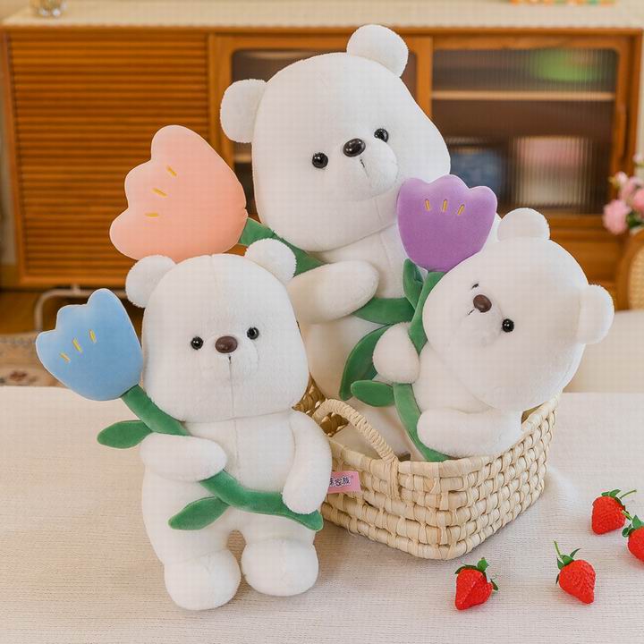 Мягкая игрушка 496-23 Мишка Сахарок с цветком 30см - Альметьевск 