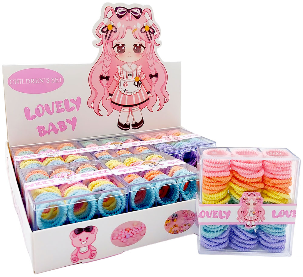 Набор цветных резинок для волос 5425252 Lovely 1/12 - Тамбов 