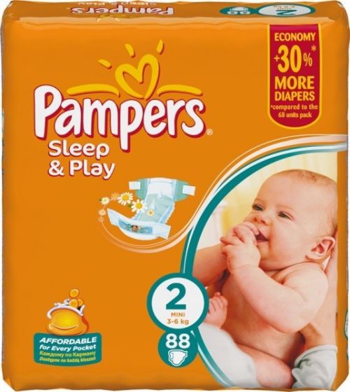 PAMPERS 40436 Подгузники Sleep & Play Mini (3-6 кг) Джамбо Упаковка 88 10% - Альметьевск 