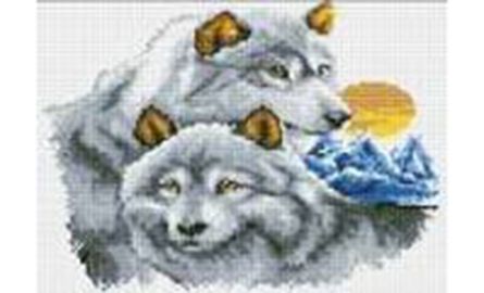 Вышивание крестиком XD2006 "Волк и волчица" 30*40см Рыжий кот - Казань 