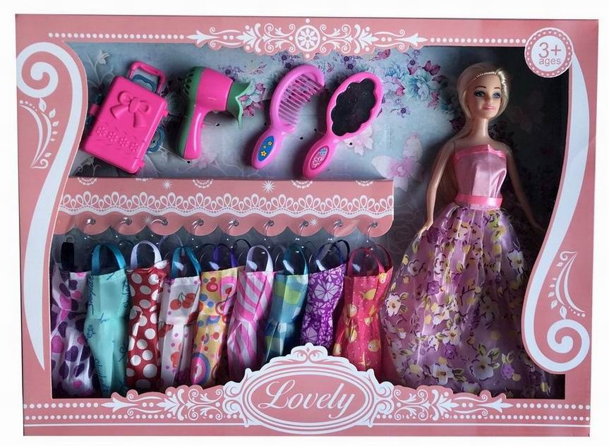 Кукла 1035D с набором платьев и аксессуарами в коробке - Ижевск 