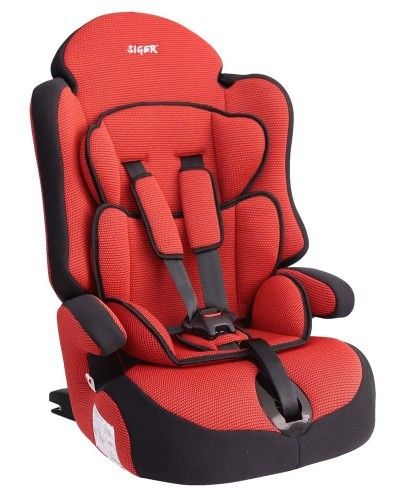 Автокресло SIGER "Прайм ISOFIX" 1-12лет, 9-36кг, группа 1/2/3 красный - Казань 