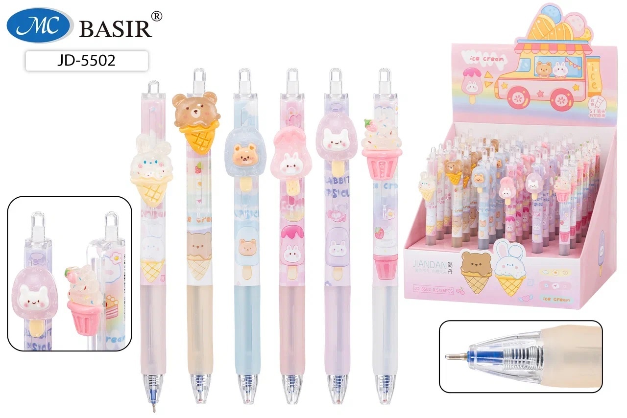 Авторучка JD-5502 ICE CREAM синяя линия письма 0,5 mm - Бугульма 