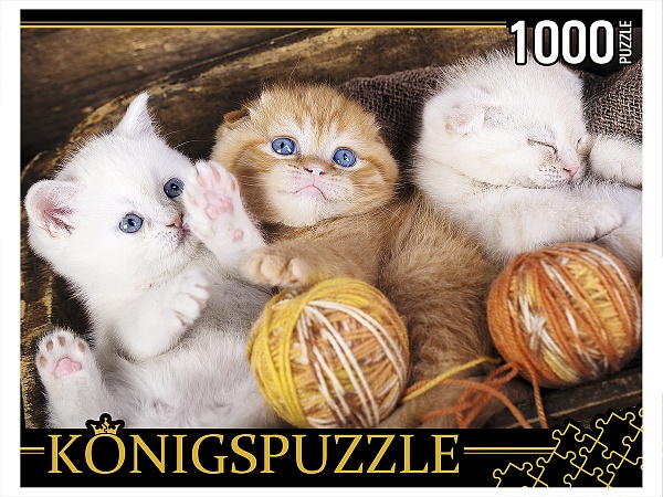 Пазл 1000эл Три котенка с клубками ШТК1000-0644 Рыжий кот - Оренбург 