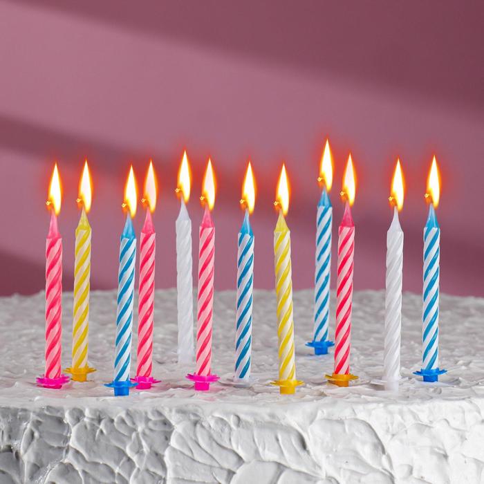 Свеча для торта 2919681 С Днем Рождения 12шт - Альметьевск 
