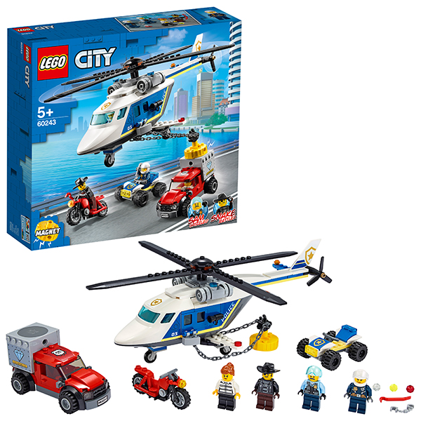 LEGO City 60243 Конструктор ЛЕГО Город Погоня на полицейском вертолёте - Орск 