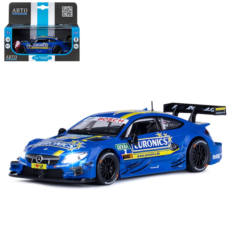 Машина JB1251325 металл Mercedes-AMG C 63 DTM синий свет, звук 1:32 инерция ТМ Автопанорама - Пермь 