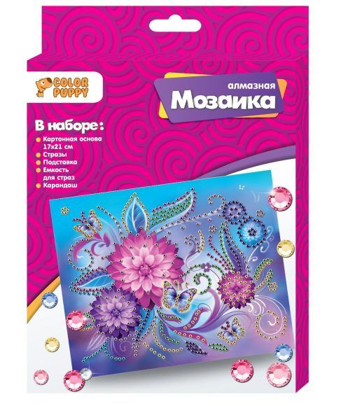Алмазная мозаика 95424 "Цветы" 17*21см - Москва 