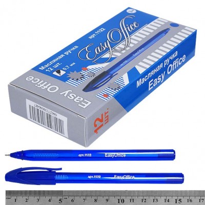 Ручка масляная 1122 синяя трехгранная 0,7мм - Москва 