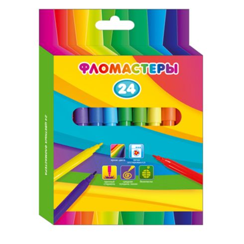 Фломастеры FI24C_EpB 2482 "Multicolor wave" 24 цвета Алингар - Москва 