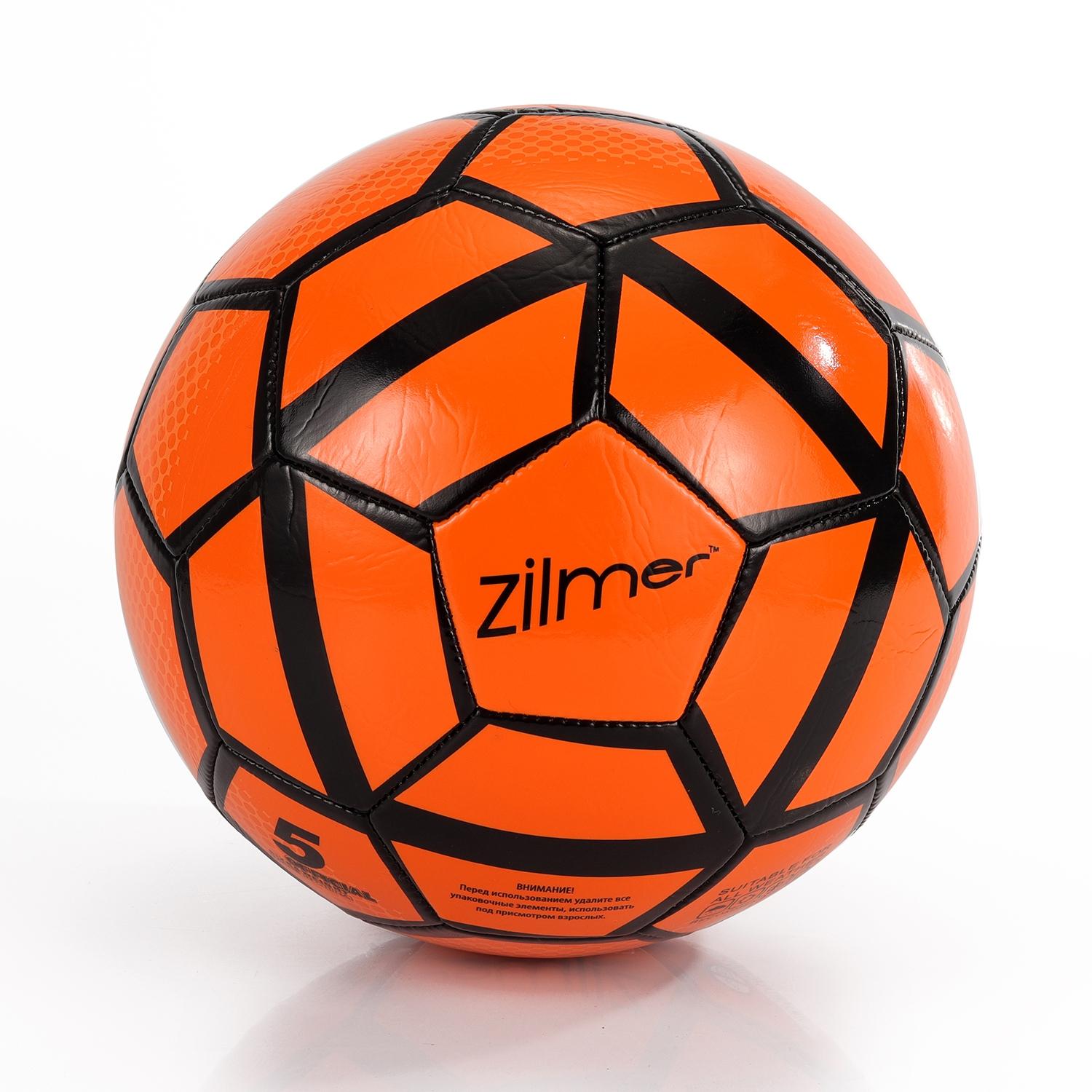 Мяч футбольный ZIL1807-030 Первый гол Zilmer ПВХ 230г оранжево-черный - Оренбург 