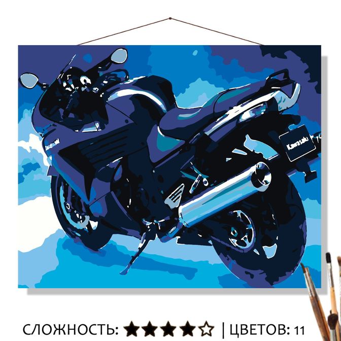 Картина Японский мотоцикл рисование по номерам 50*40см КН5040545 - Омск 