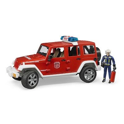 А/м 02-528 Внедорожник Jeep Wrangler Unlimited Rubikon Пожарная с фигуркой  BRUDER - Санкт-Петербург 