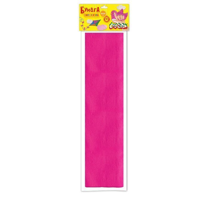 Бумага цветная крепированная БКЦКМ-Р 1цв розовая 50*250см Каляка-Маляка - Пенза 