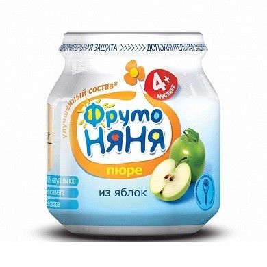 Пюре 100г яблоко натуральное 4+ (12) 71108/71148 Фрутоняня - Челябинск 