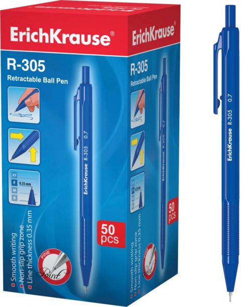 Ручка R-301 шариковая синяя 43184 "Classik" 1.0 Stik Erich Krause - Саратов 