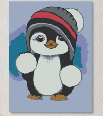Картина Пингвиненок рисование по номерам 20*16см КН2015047 - Омск 