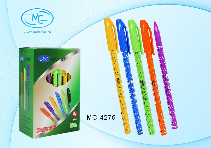 Ручка масляная МС-4275 синяя яркий корпус - Орск 