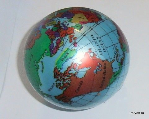 Мяч с-5304 с рисунком "Глобус" 22см ск - Оренбург 