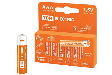 Батарейка ТДМ LR03 AAA 1.5V Alkaline PAK-8 SQ1702-0004 ПОШТУЧНО - Орск 