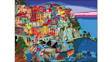 Раскраска по номерам "Италия Манарола" Р-5826 А3 Рыжий кот - Тамбов 