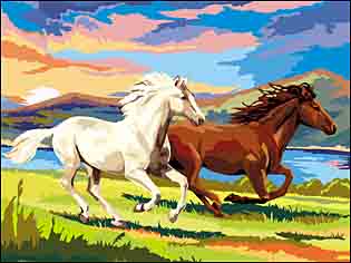 Раскраска Р-5652 Лошади по номерам А4 Рыжий Кот - Омск 