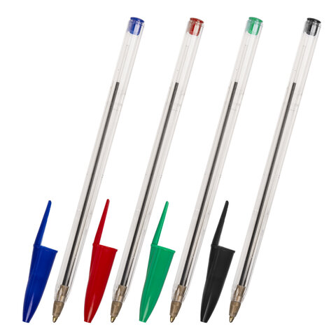 Ручка шариковая набор 4 цвета 143762 Basic Budget BP-02 STAFF - Самара 